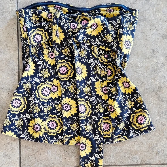 Free People Black Floral Strapless Top - Picture 4 of 10